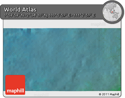 Satellite 3D Map of the Area around 2° 16' 34" N, 110° 34' 29" E