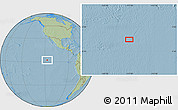 Savanna Style Location Map of the area around 2° 16' 34" N, 117° 13' 29" W, hill shading
