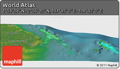 Satellite Panoramic Map of the Area around 2° 16' 34" N, 118° 13' 29" E