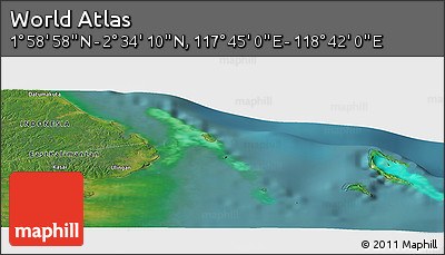 Satellite Panoramic Map of the Area around 2° 16' 34" N, 118° 13' 29" E
