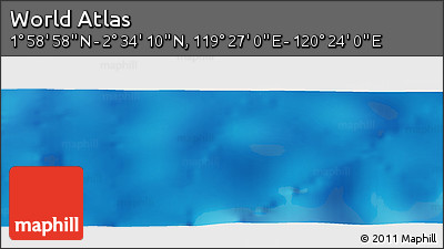Physical Panoramic Map of the Area around 2° 16' 34" N, 119° 55' 30" E