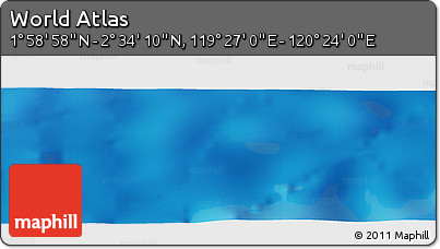 Physical Panoramic Map of the Area around 2° 16' 34" N, 119° 55' 30" E
