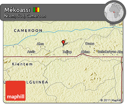 Physical 3D Map of Mékoassi