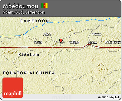 Physical 3D Map of Mbédoumou