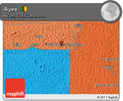 Political 3D Map of Ayée