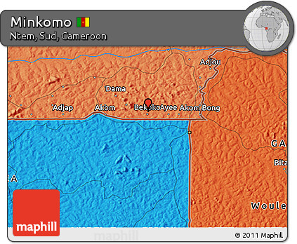 Political 3D Map of Minkomo