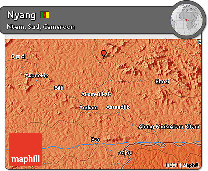 Political 3D Map of Nyang