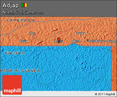 Political 3D Map of Adjap
