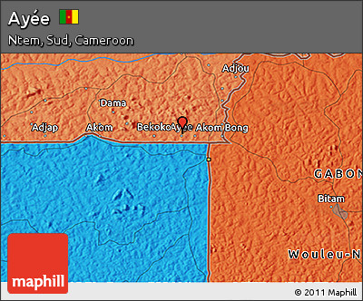 Political 3D Map of Ayée