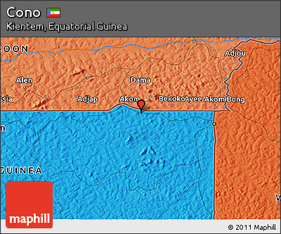 Political 3D Map of Cono