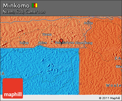 Political 3D Map of Minkomo