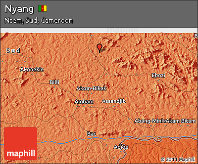 Political 3D Map of Nyang