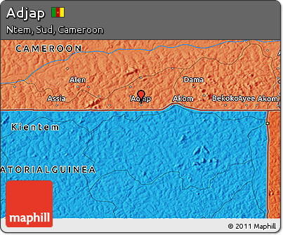 Political 3D Map of Adjap