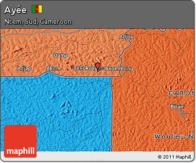 Political 3D Map of Ayée