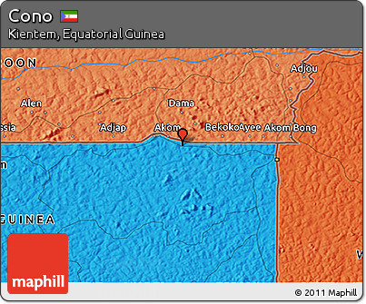 Political 3D Map of Cono