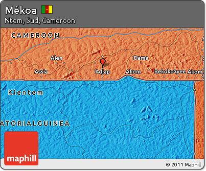 Political 3D Map of Mékoa