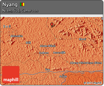 Political 3D Map of Nyang