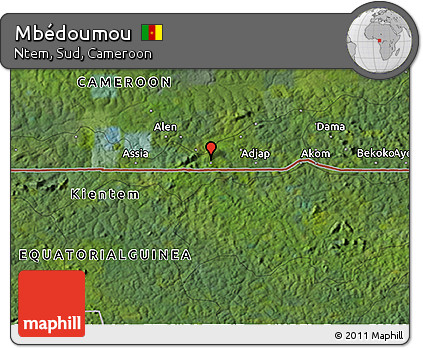 Satellite 3D Map of Mbédoumou
