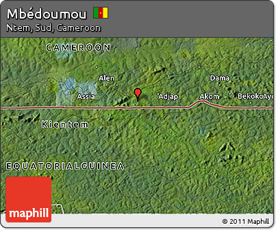 Satellite 3D Map of Mbédoumou
