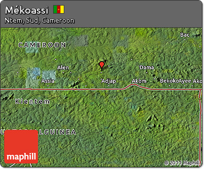 Satellite 3D Map of Mékoassi