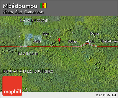 Satellite 3D Map of Mbédoumou