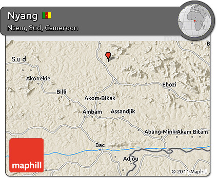 Shaded Relief 3D Map of Nyang