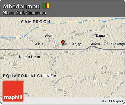 Shaded Relief 3D Map of Mbédoumou