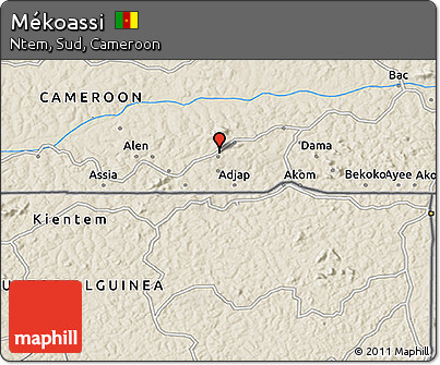 Shaded Relief 3D Map of Mékoassi