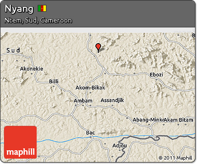 Shaded Relief 3D Map of Nyang