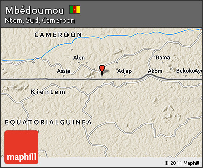 Shaded Relief 3D Map of Mbédoumou