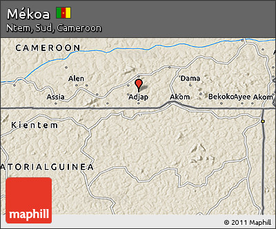 Shaded Relief 3D Map of Mékoa
