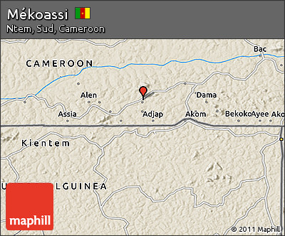 Shaded Relief 3D Map of Mékoassi