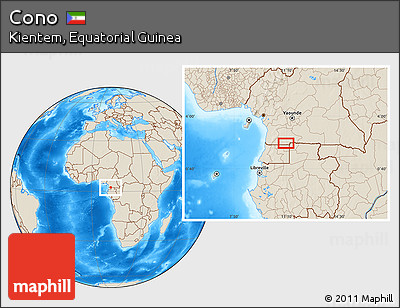 Shaded Relief Location Map of Cono