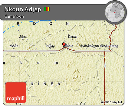 Physical Map of Nkoun Adjap