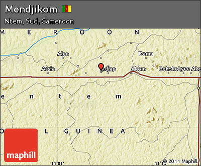 Physical Map of Mendjikom