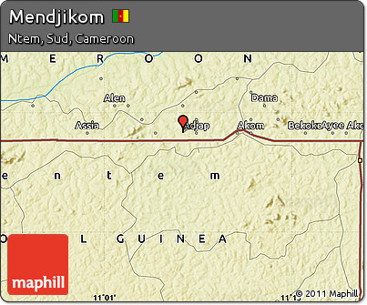 Physical Map of Mendjikom