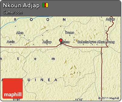 Physical Map of Nkoun Adjap