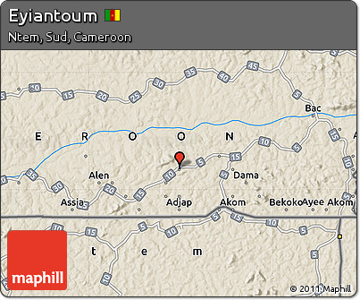 Shaded Relief Map of Eyiantoum