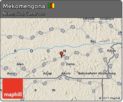 Shaded Relief Map of Mékomengona