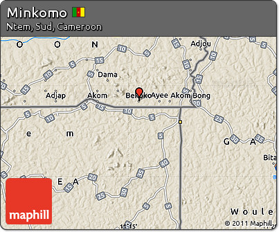 Shaded Relief Map of Minkomo