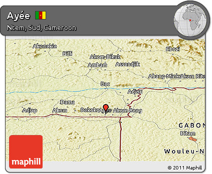 Physical Panoramic Map of Ayée