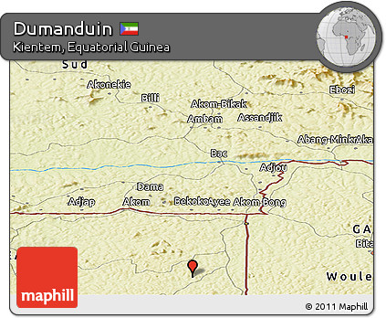 Physical Panoramic Map of Dumanduin