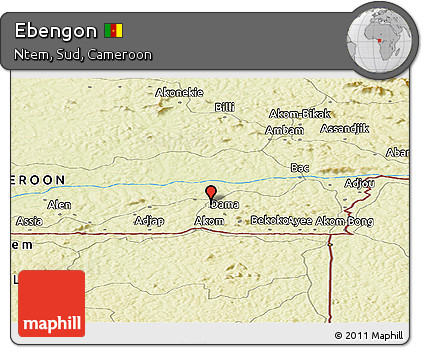 Physical Panoramic Map of Ebengon