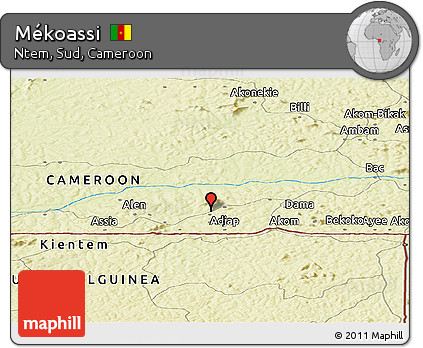 Physical Panoramic Map of Mékoassi