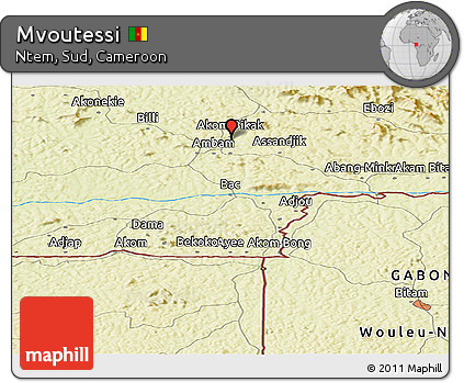 Physical Panoramic Map of Mvoutessi