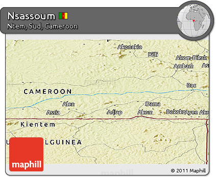 Physical Panoramic Map of Nsassoum