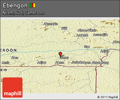 Physical Panoramic Map of Ebengon