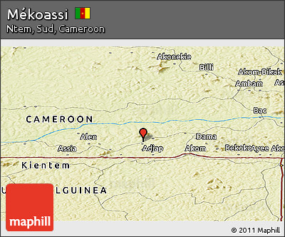 Physical Panoramic Map of Mékoassi