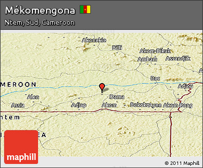 Physical Panoramic Map of Mékomengona