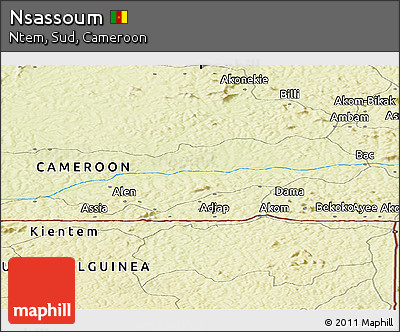Physical Panoramic Map of Nsassoum